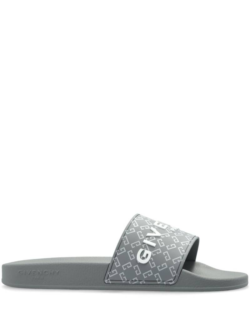 Givenchy logo-embossed slides - Grey von Givenchy