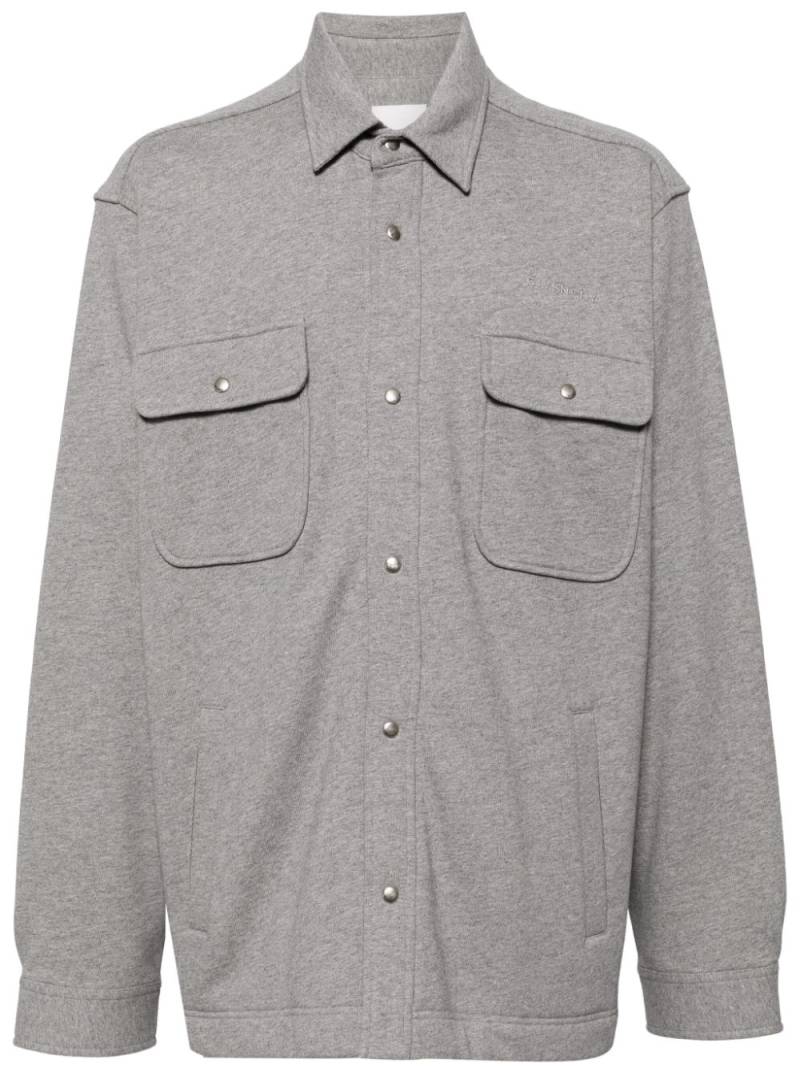 Givenchy logo-embroidered cotton-jersey shirt - Grey von Givenchy