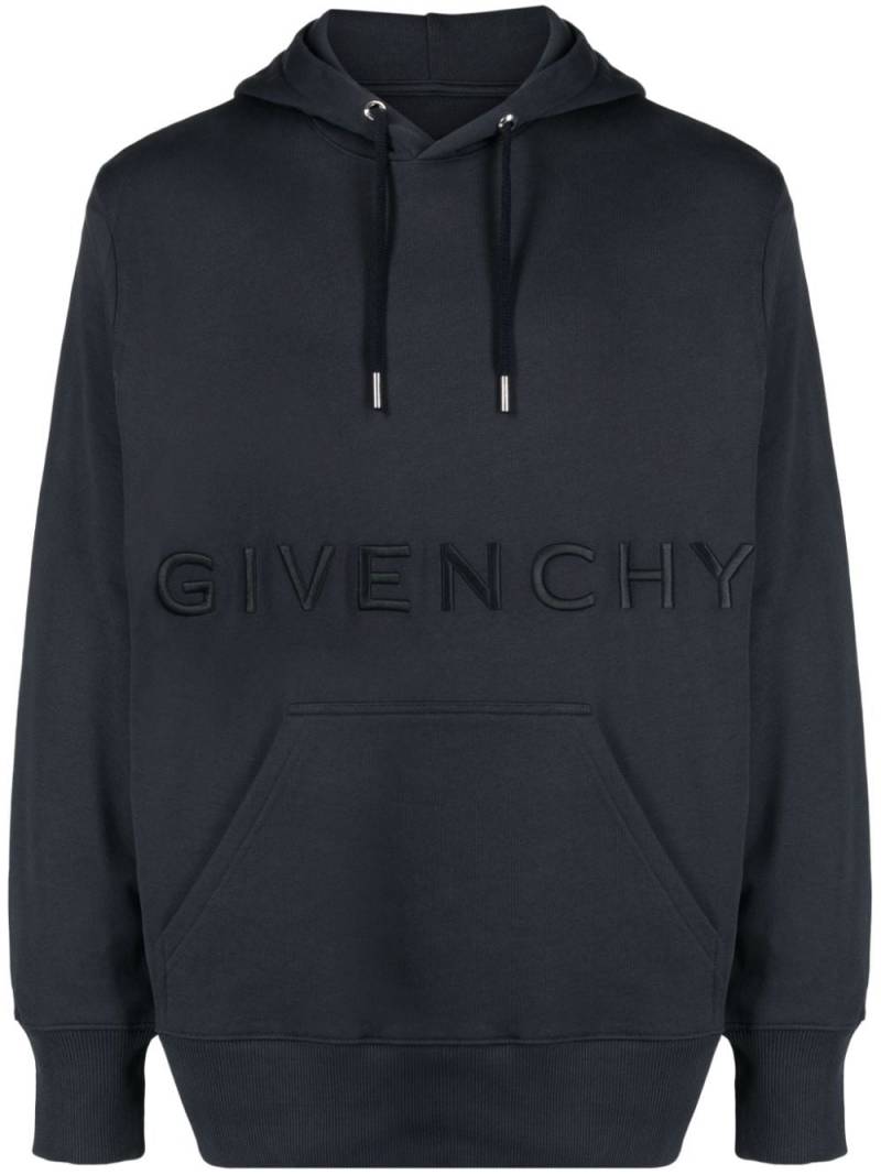 Givenchy logo-embroidered hoodie - Blue von Givenchy