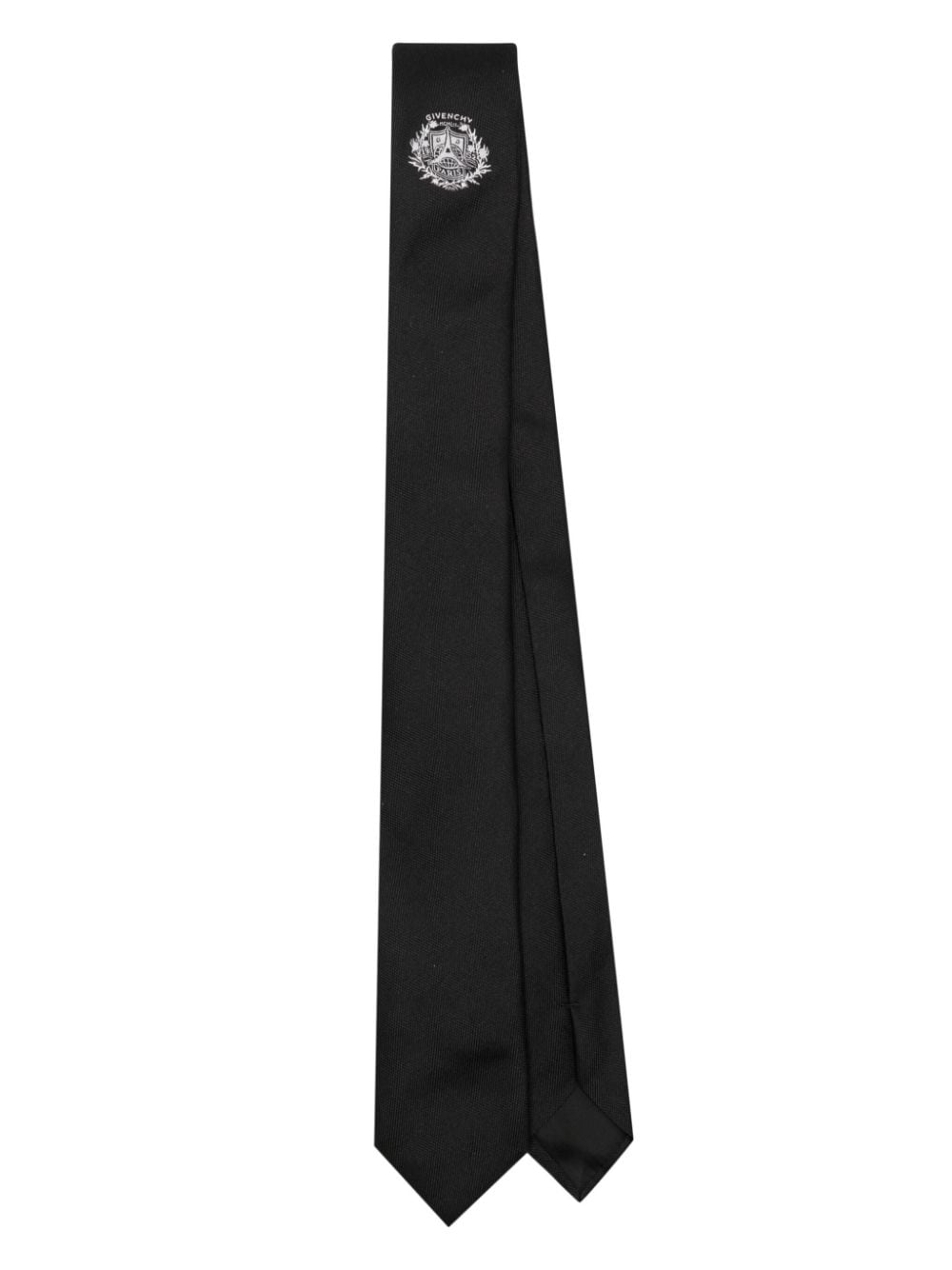 Givenchy logo-embroidered silk tie - Black von Givenchy