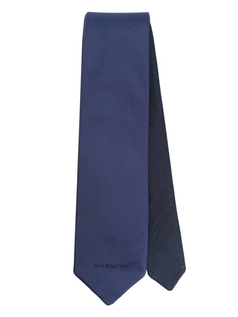 Givenchy logo-embroidered tie - Blue von Givenchy