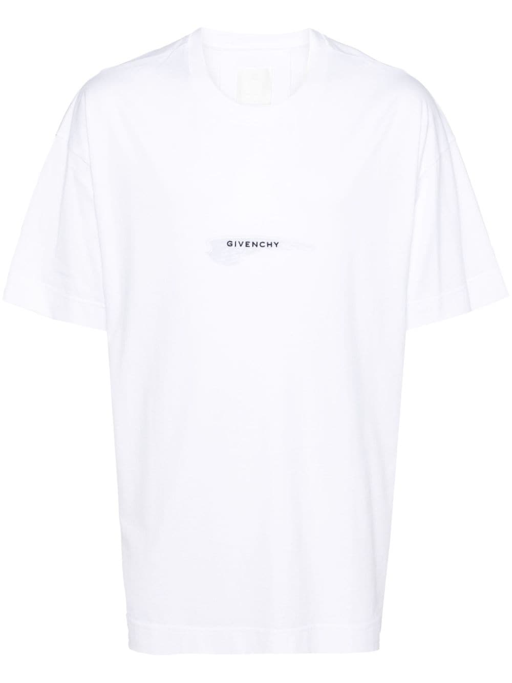 Givenchy logo-embroidered wings-print T-shirt - White von Givenchy