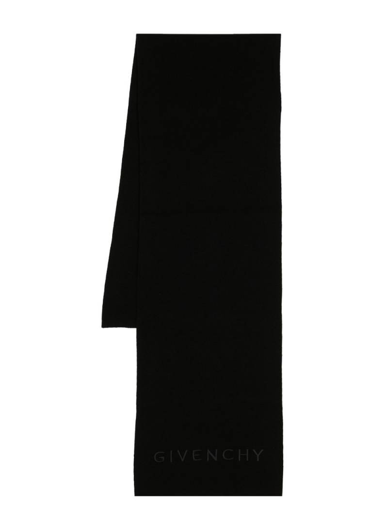 Givenchy logo-embroidery wool scarf - Black von Givenchy