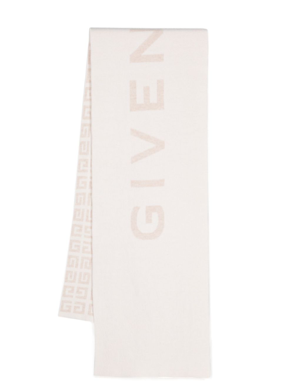 Givenchy logo intarsia-knit scarf - Neutrals von Givenchy