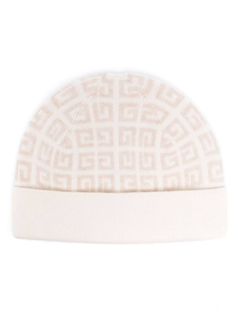 Givenchy logo-intarsia wool beanie - Neutrals von Givenchy