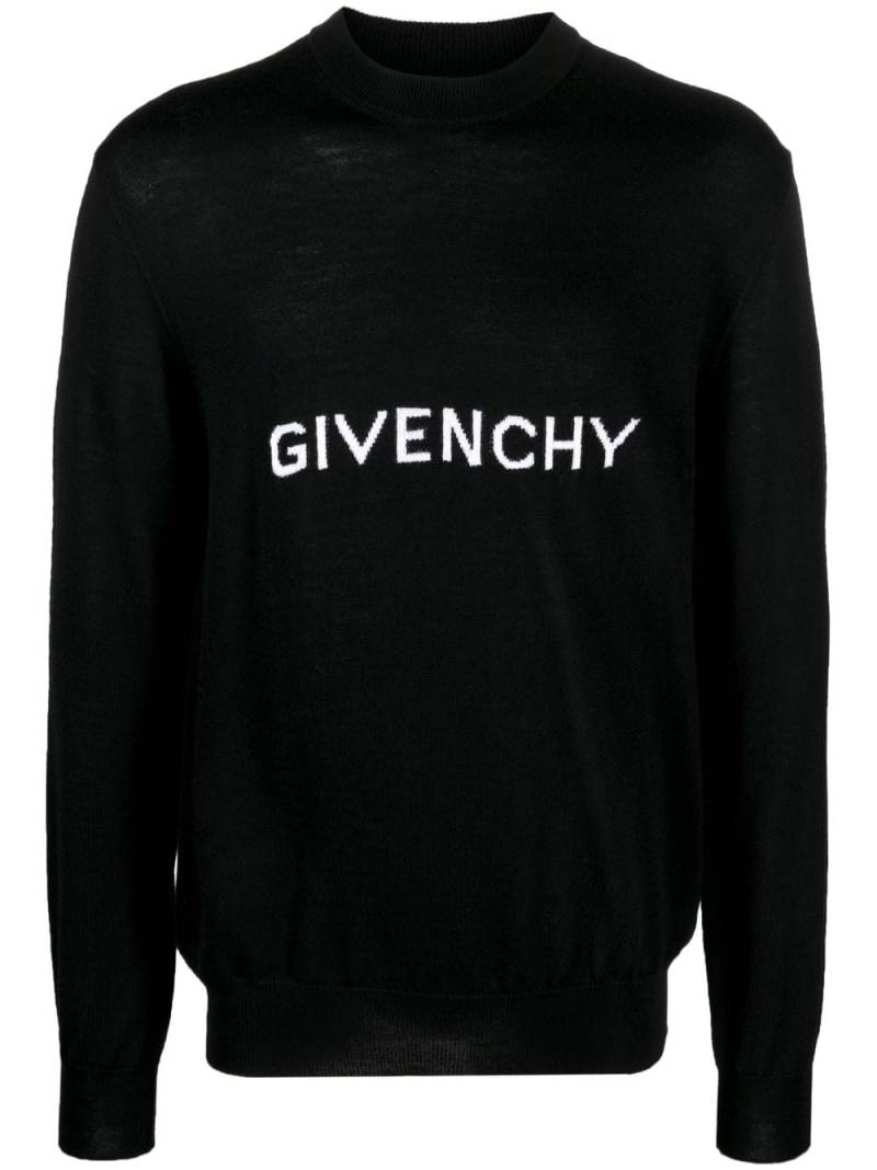 Givenchy logo intarsia wool jumper - Black von Givenchy