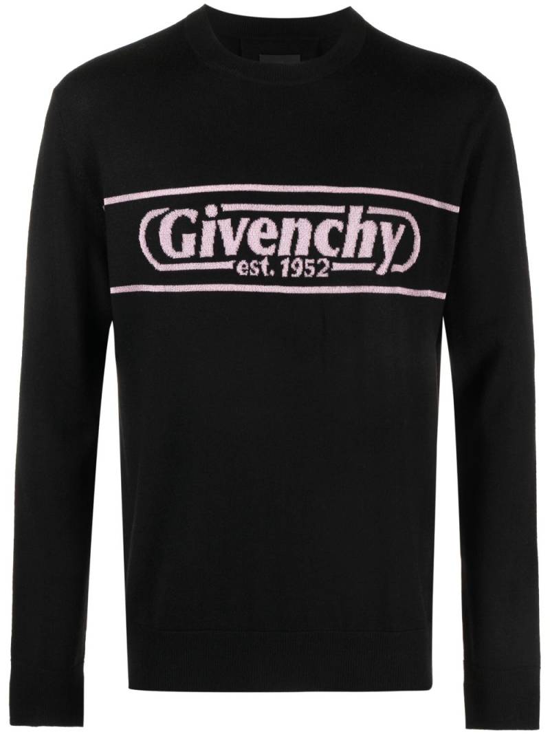 Givenchy logo-intarsia wool jumper - Black von Givenchy