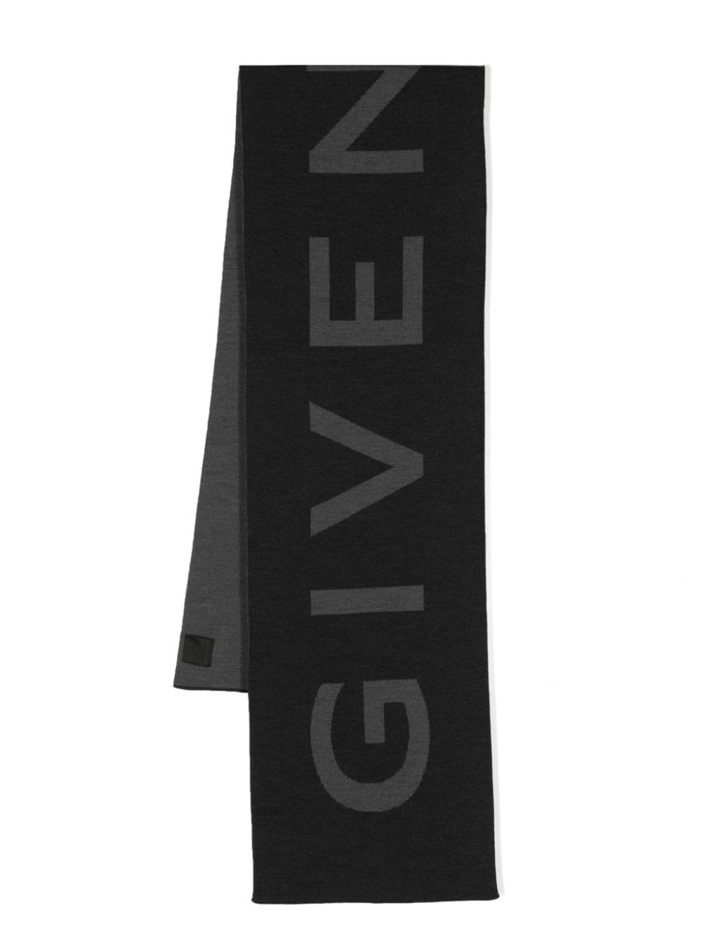 Givenchy logo-intarsia wool scarf - Black von Givenchy