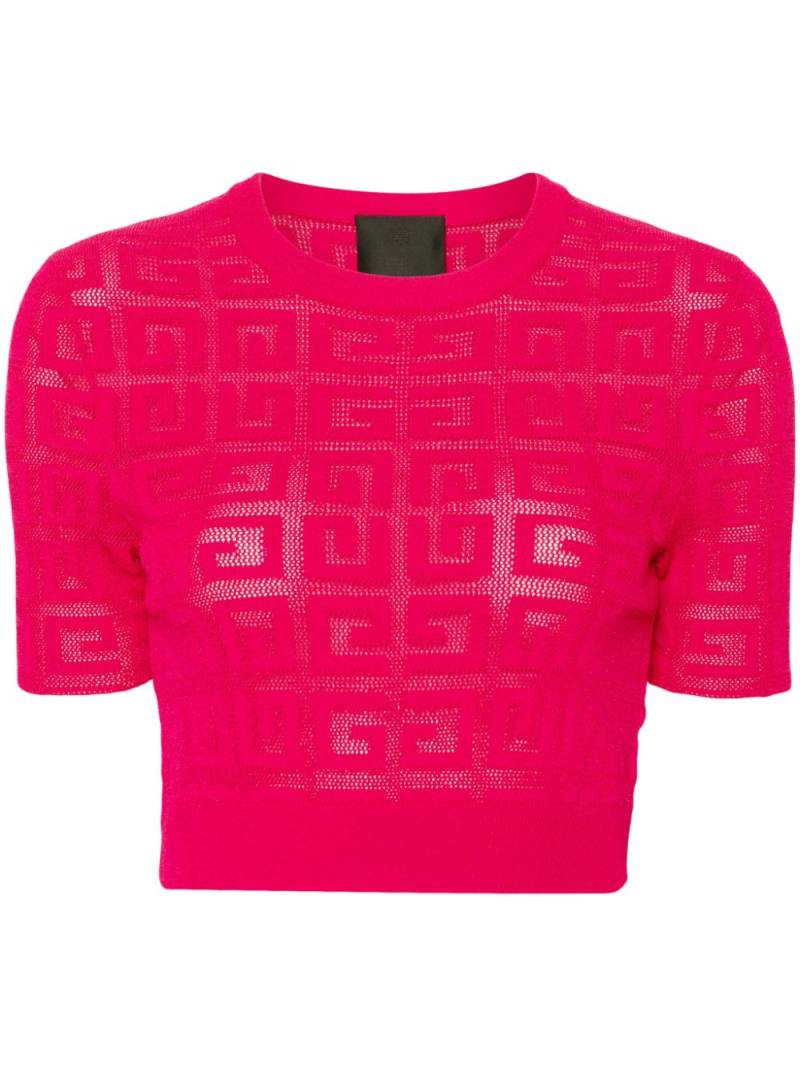 Givenchy 4G-jacquard crop top - Pink von Givenchy