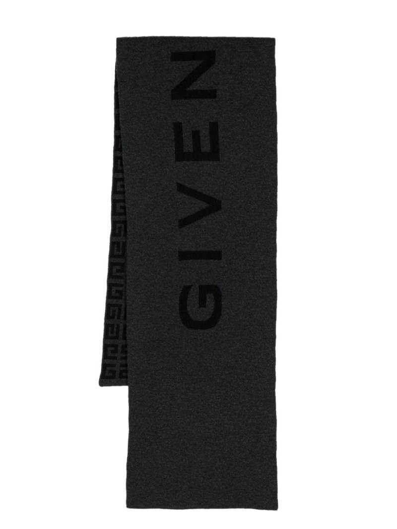 Givenchy logo-jacquard wool-cashmere scarf - Grey von Givenchy