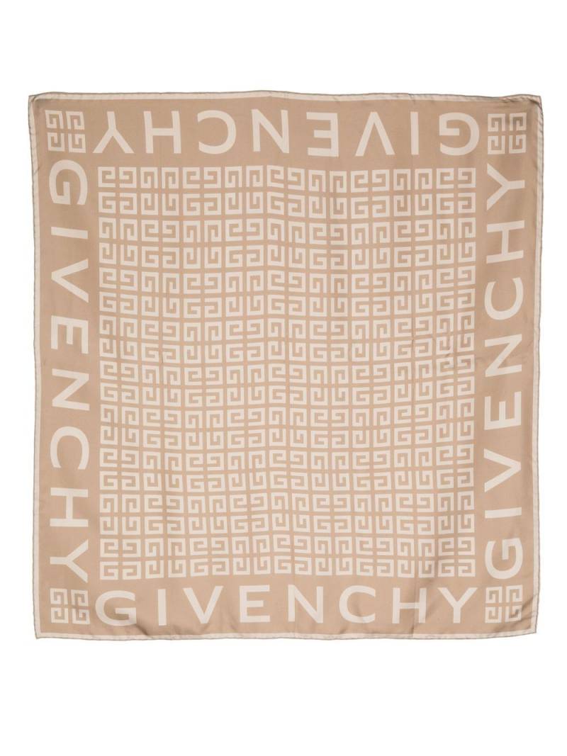 Givenchy logo-monogram silk scarf - Neutrals von Givenchy