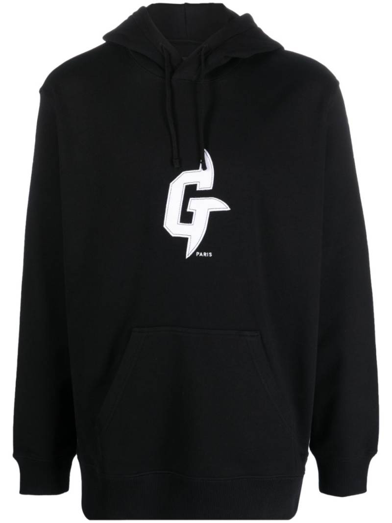 Givenchy logo-patch cotton hoodie - Black von Givenchy