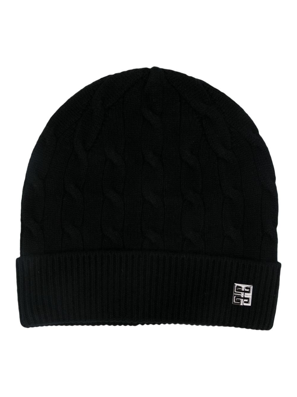 Givenchy logo-plaque beanie - Black von Givenchy