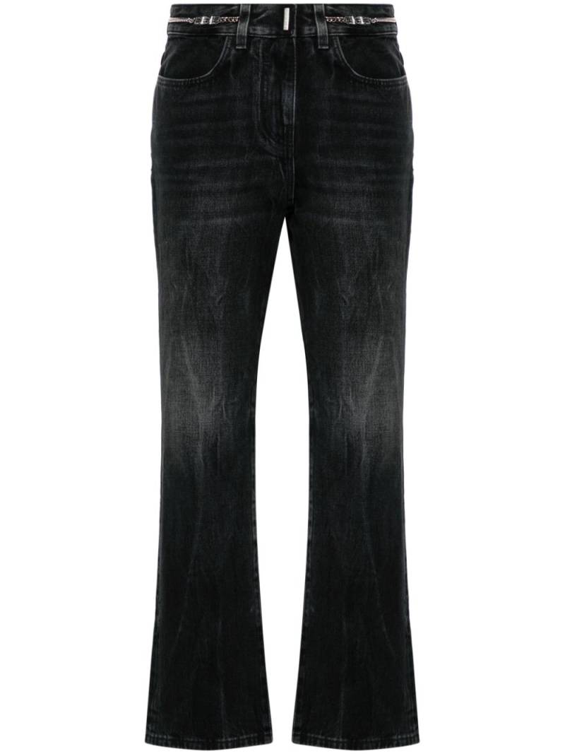 Givenchy logo-plaque bootcut jeans - Black von Givenchy