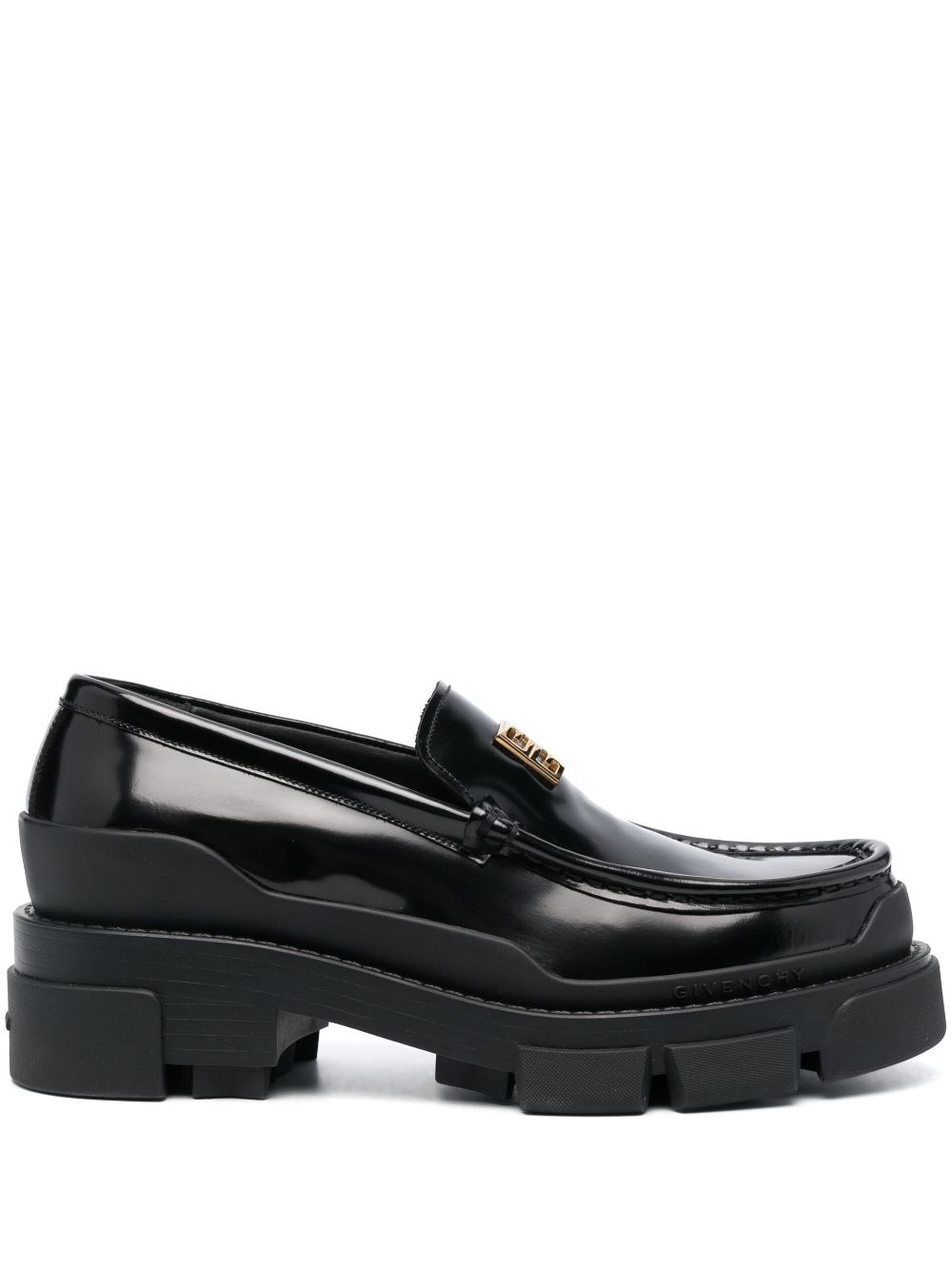 Givenchy logo-plaque leather loafers - Black von Givenchy