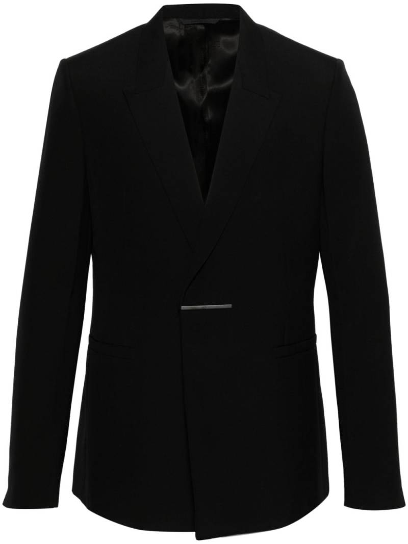 Givenchy logo-plaque wool blazer - Black von Givenchy