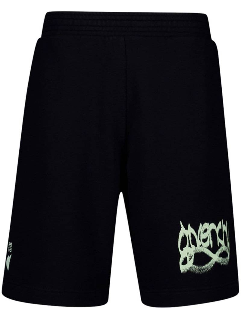 Givenchy logo-print boxy cotton shorts - Black von Givenchy