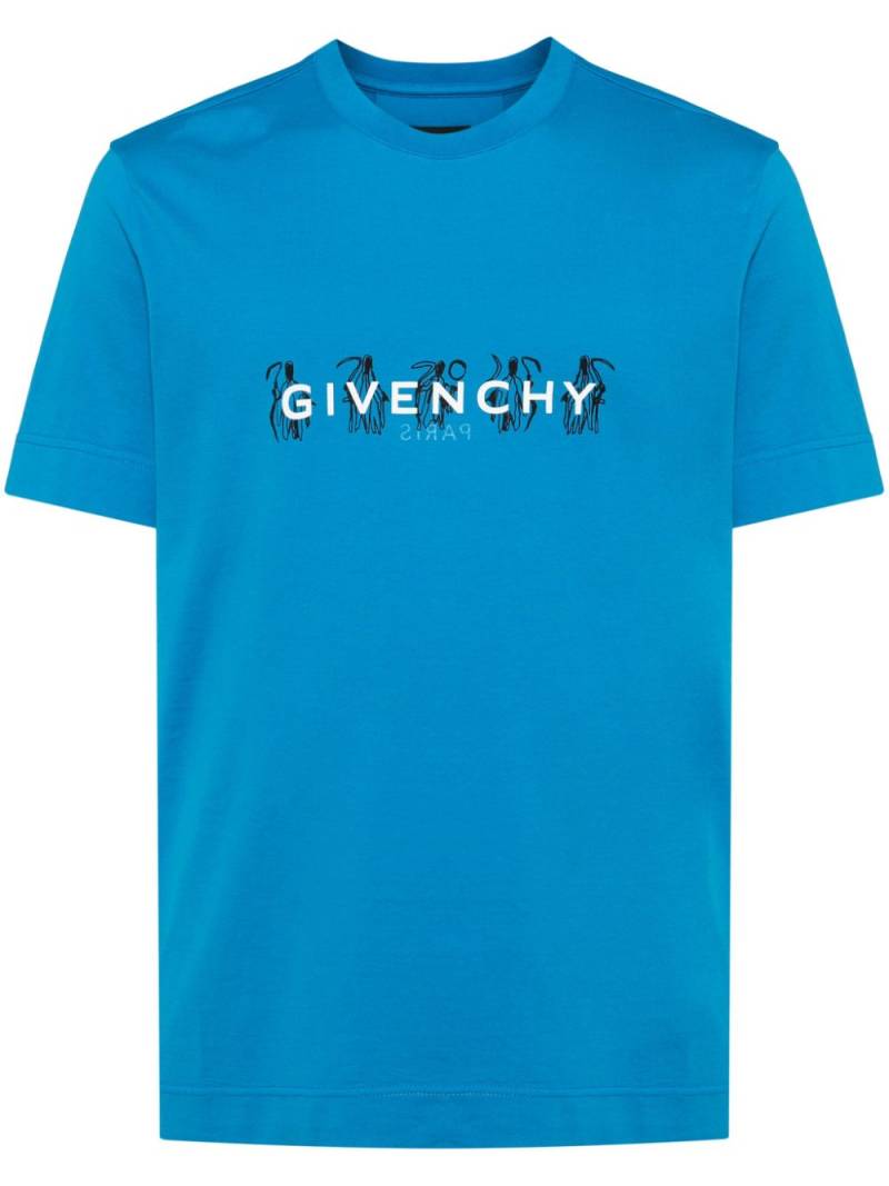 Givenchy logo-print cotton T-shirt - Blue von Givenchy