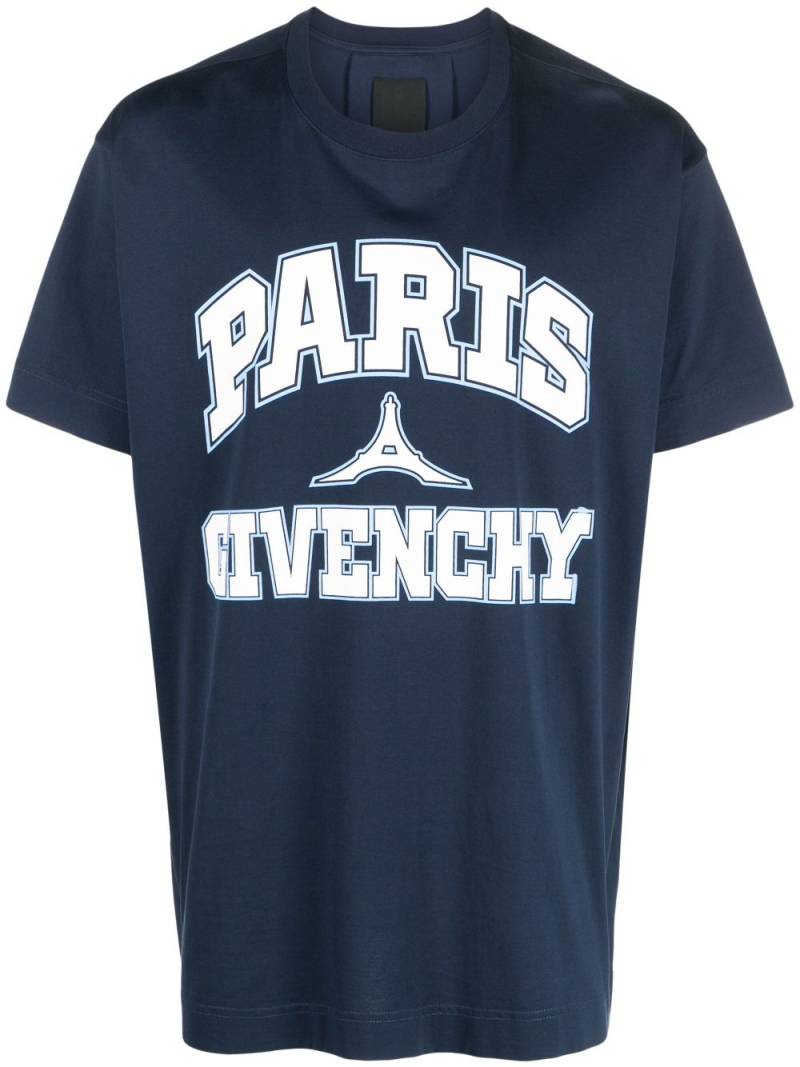 Givenchy logo-print cotton T-shirt - Blue von Givenchy