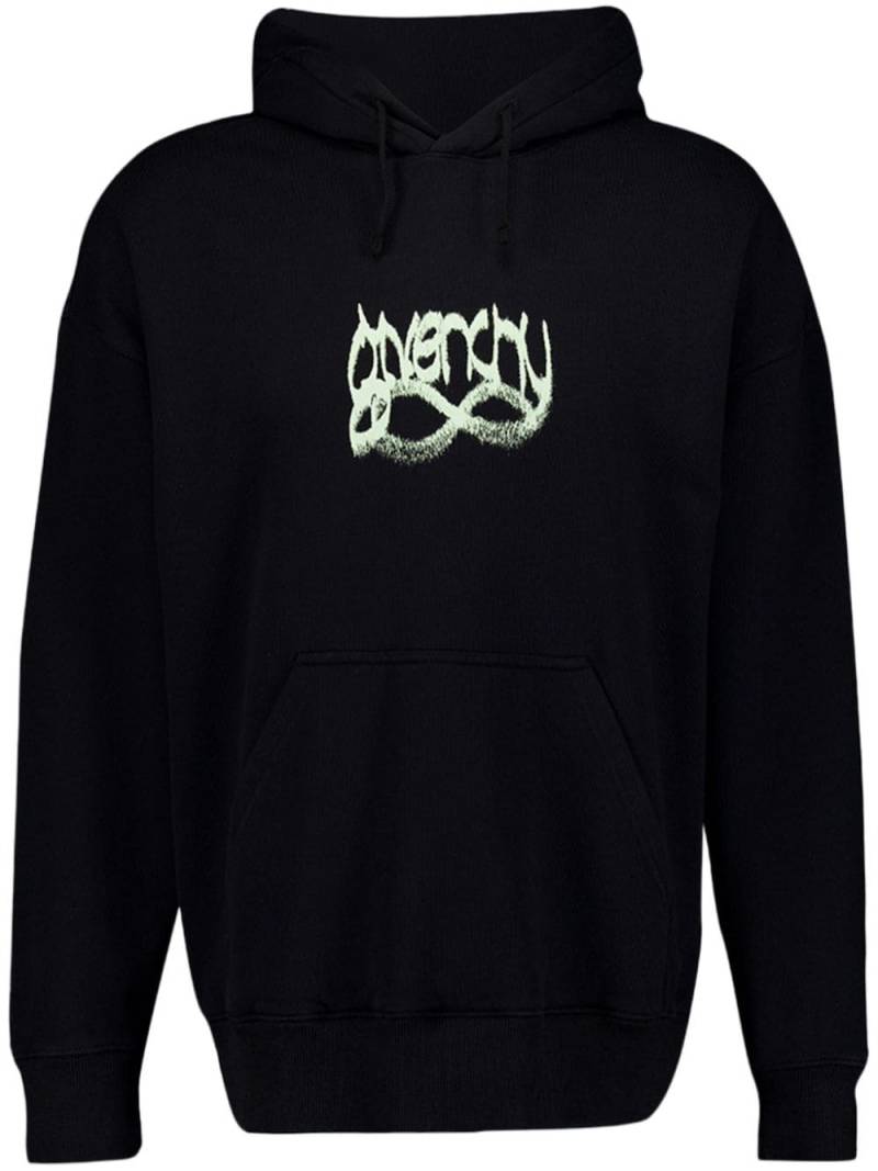 Givenchy logo-print cotton hoodie - Black von Givenchy