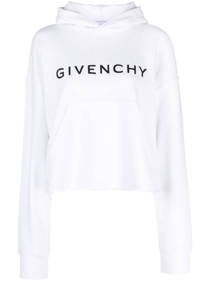 Givenchy logo-print cotton hoodie - White von Givenchy