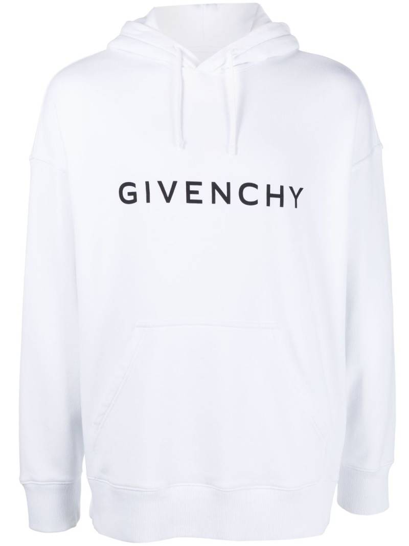 Givenchy logo-print cotton hoodie - White von Givenchy