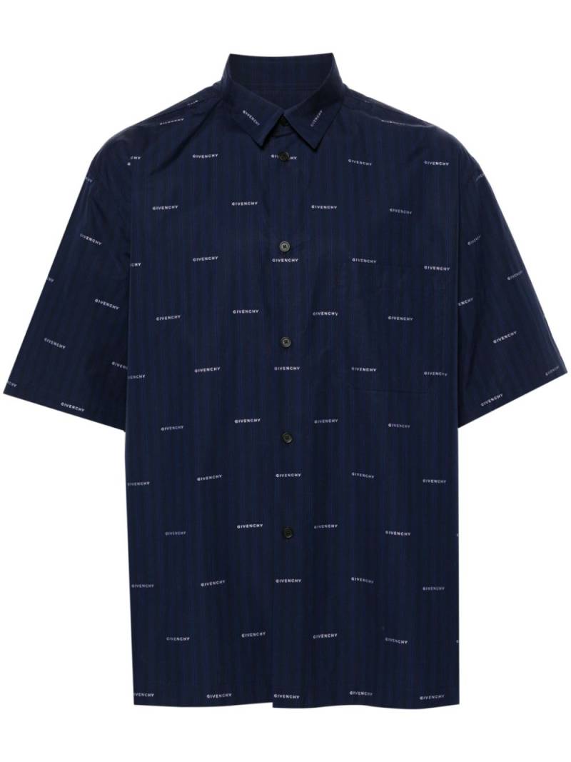 Givenchy logo-print cotton shirt - Blue von Givenchy