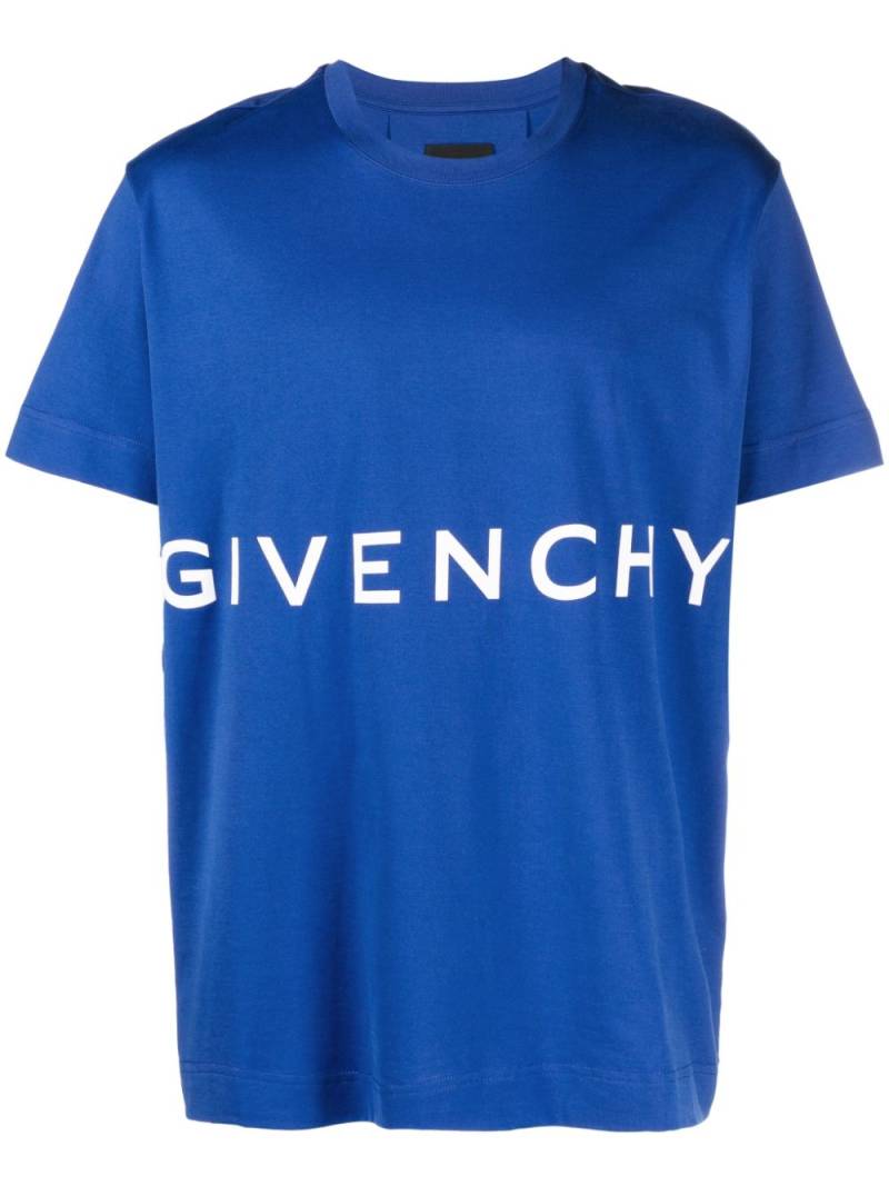 Givenchy logo-print crew neck T-shirt - Blue von Givenchy