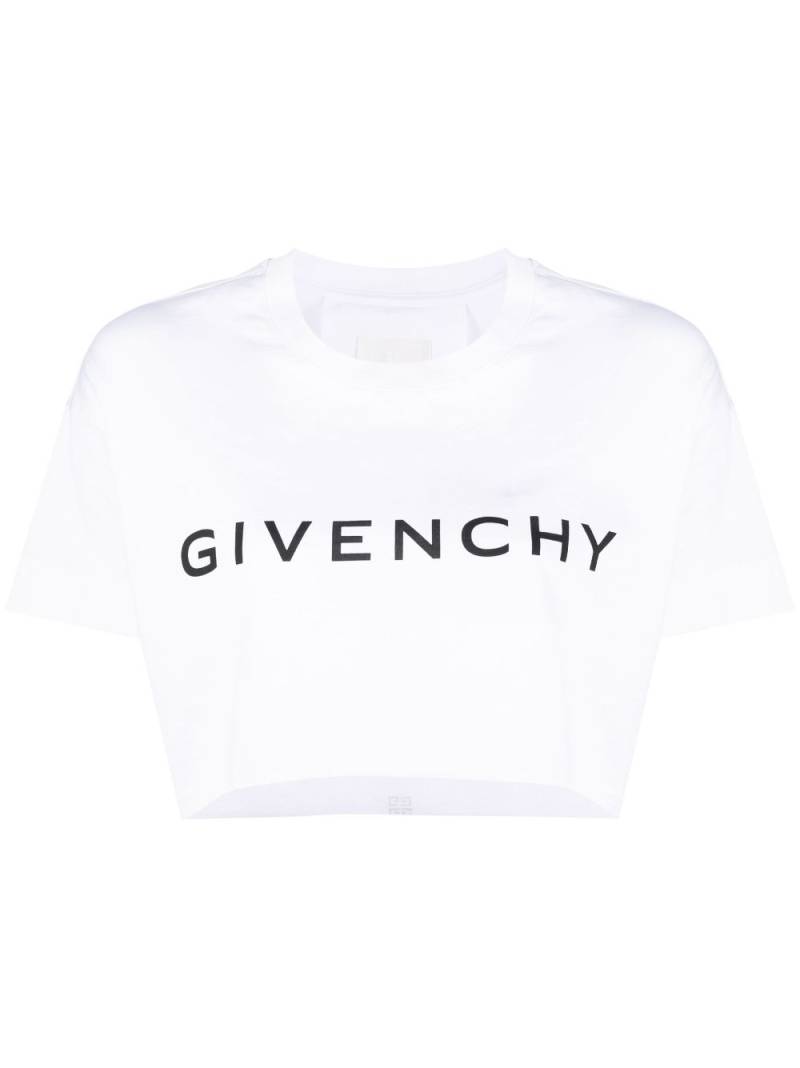 Givenchy logo-print cropped T-shirt - White von Givenchy