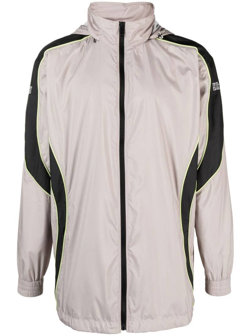 Givenchy logo-print hooded jacket - Neutrals von Givenchy