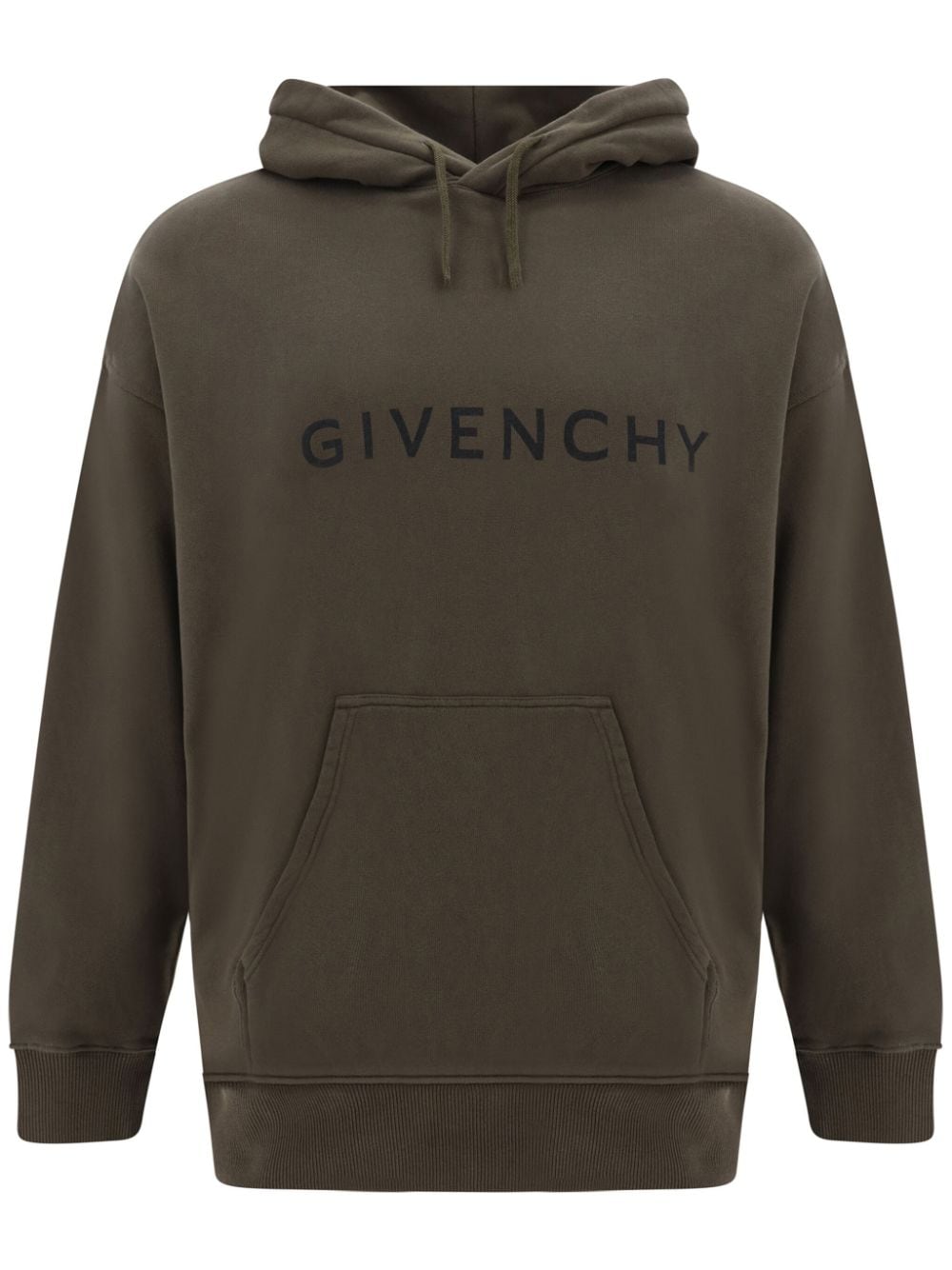 Givenchy logo-print hoodie - Green von Givenchy