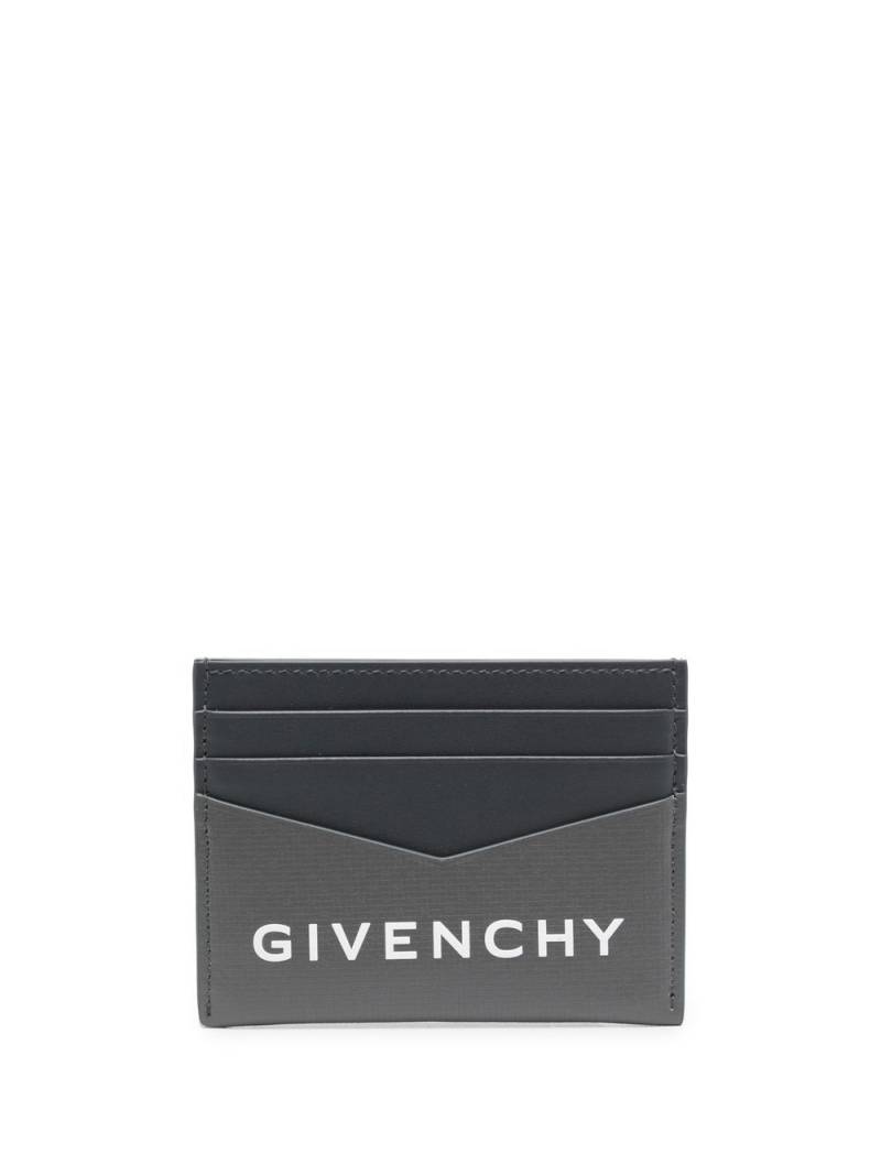 Givenchy logo-print leather cardholder - Grey von Givenchy