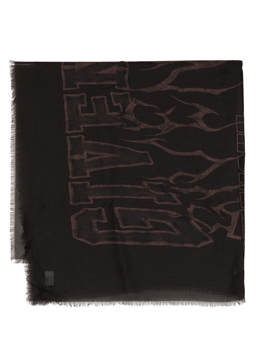 Givenchy logo-print modal-cashmere scarf - Brown von Givenchy