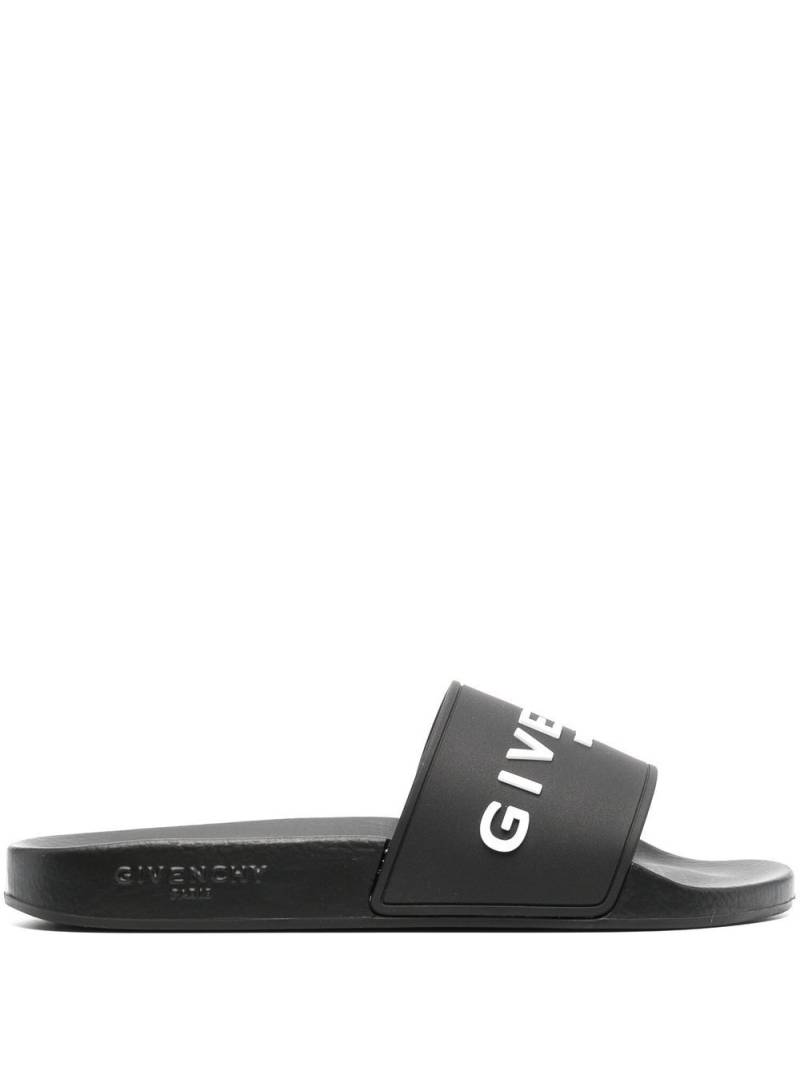 Givenchy logo-print pool slides - Black von Givenchy