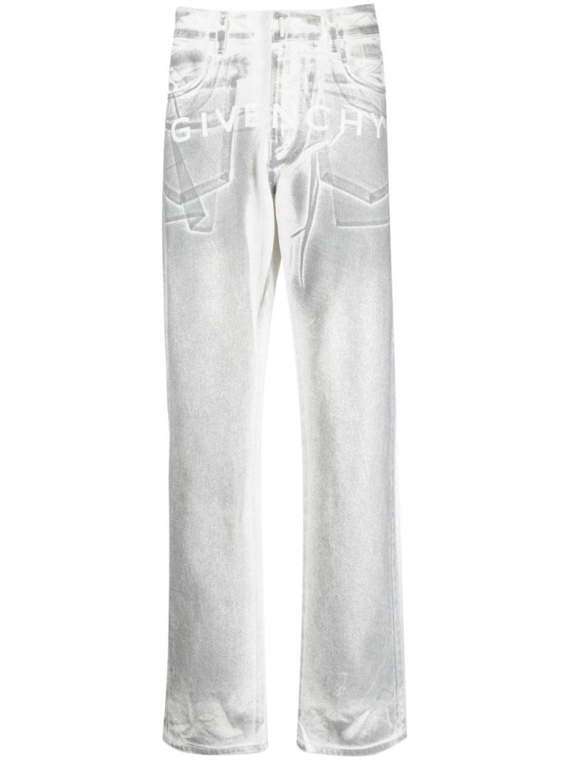 Givenchy logo-print straight-leg jeans - White von Givenchy