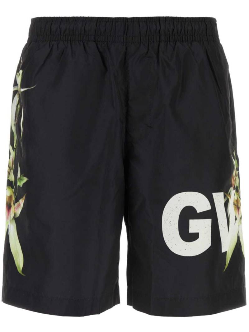 Givenchy logo-print swim shorts - Black von Givenchy