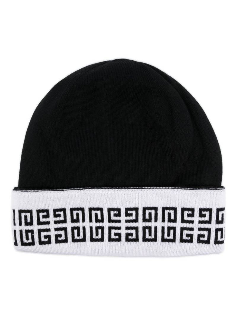 Givenchy logo-print wool beanie - Black von Givenchy