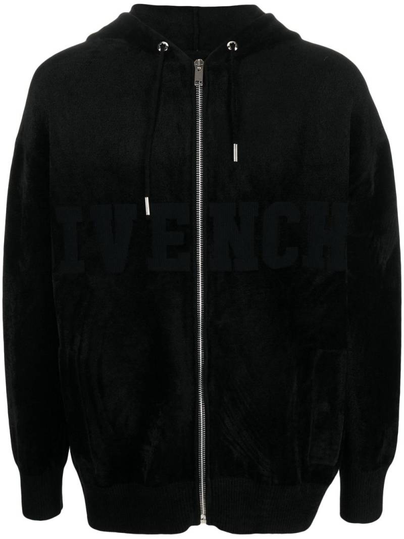 Givenchy logo-print zip-up hoodie - Black von Givenchy