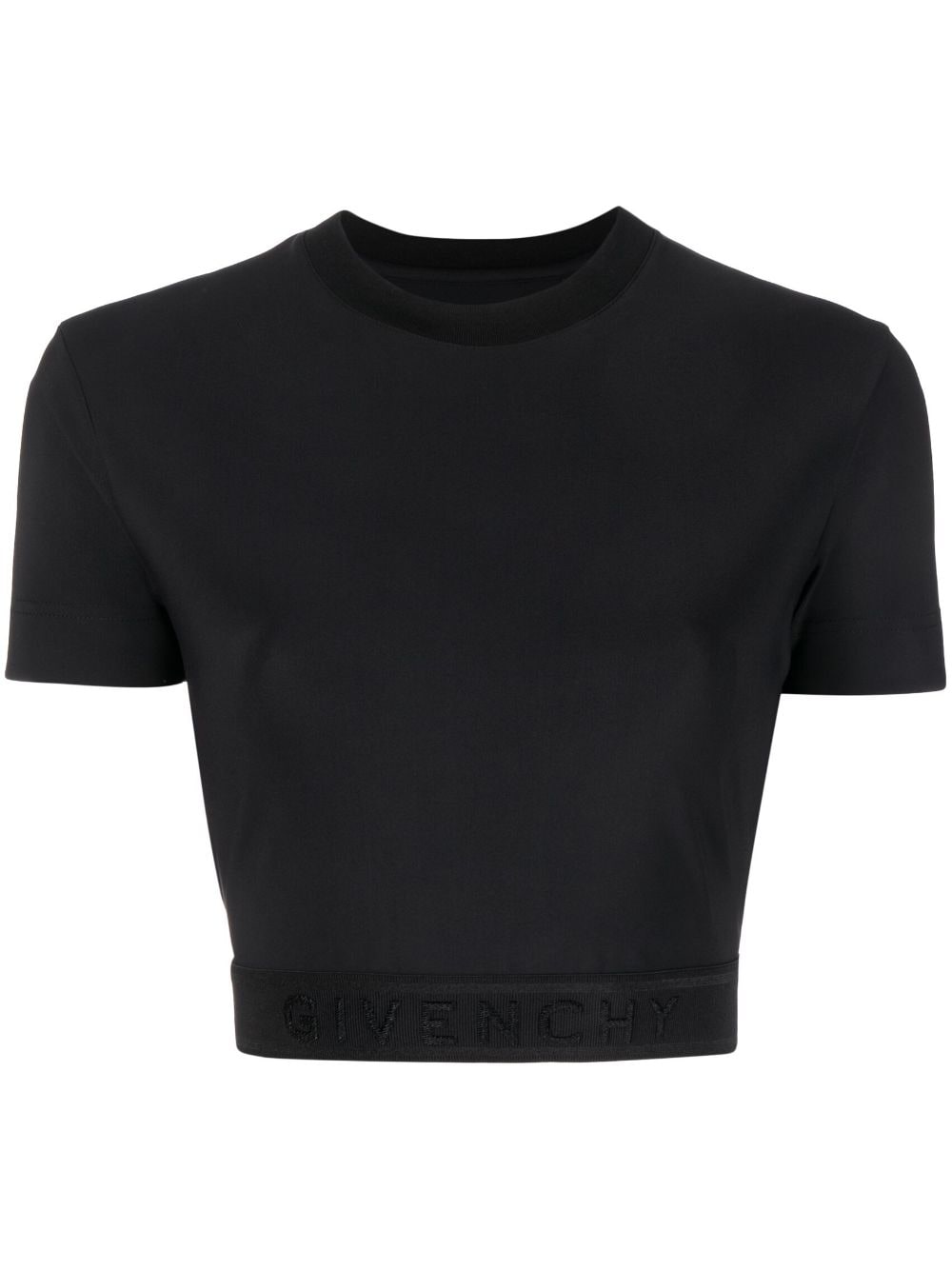 Givenchy logo-waistband cropped T-shirt - Black von Givenchy