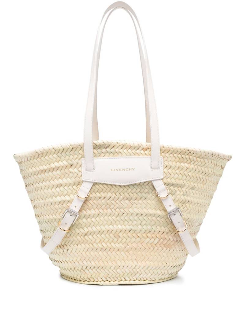 Givenchy medium Voyou raffia tote bag - Neutrals von Givenchy