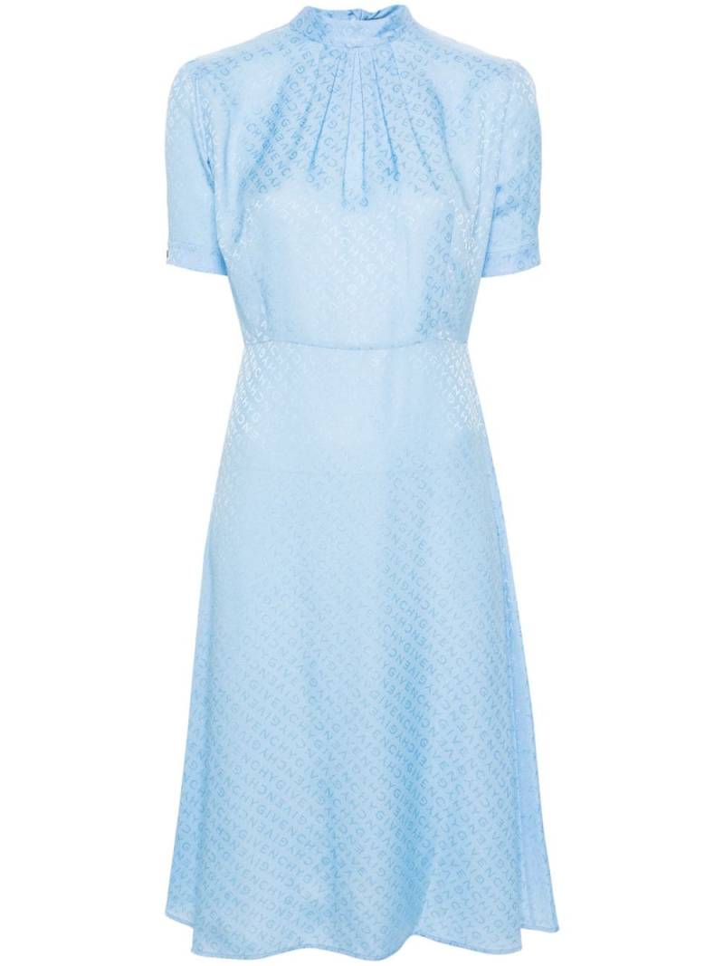 Givenchy monogram-jacquard silk dress - Blue von Givenchy