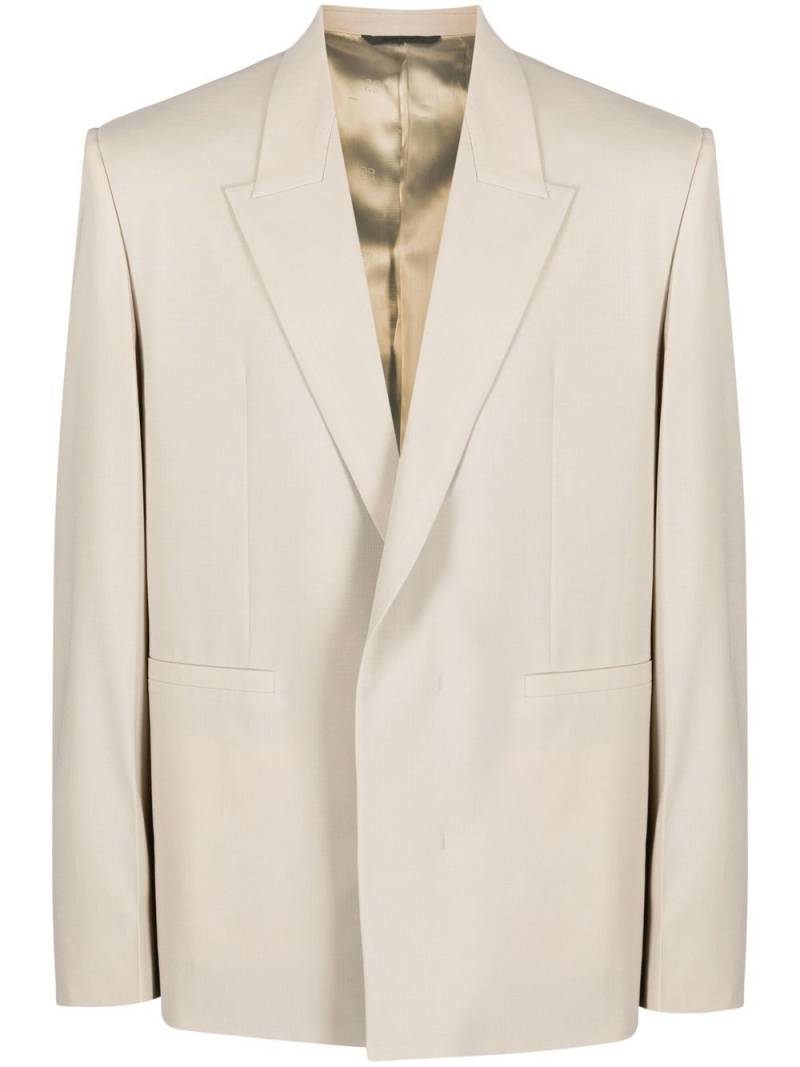 Givenchy overlap lapel oversized jacket - Grey von Givenchy