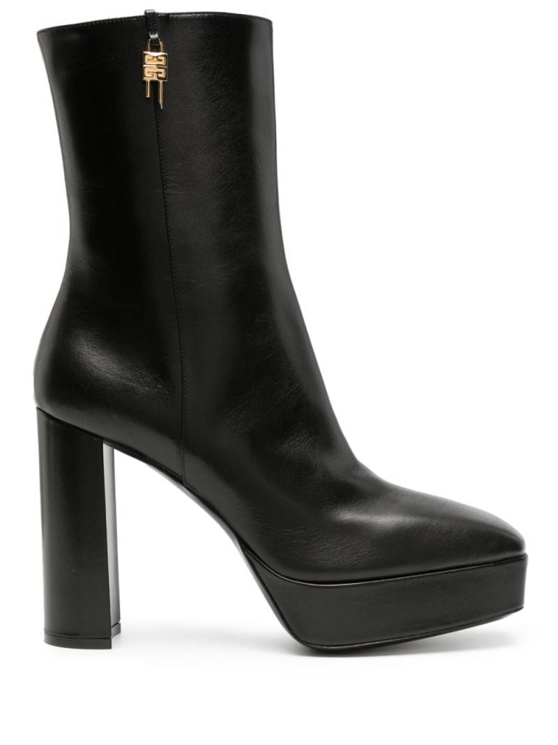 Givenchy padlock detail platform 155mm ankle boots - Black von Givenchy