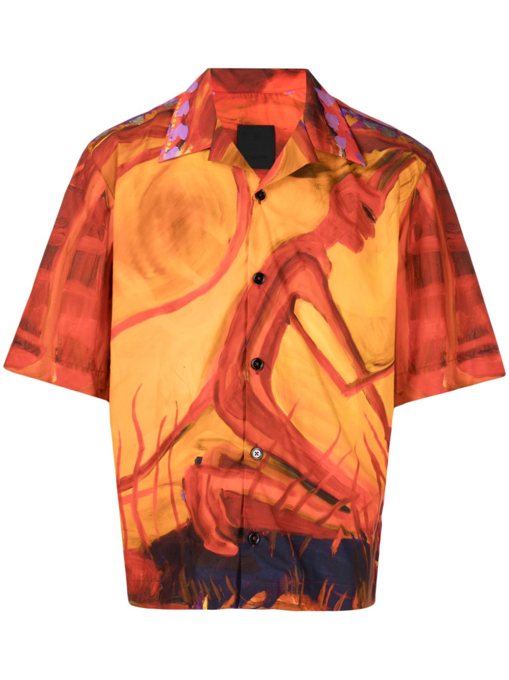 Givenchy painterly-print cotton shirt - Orange von Givenchy