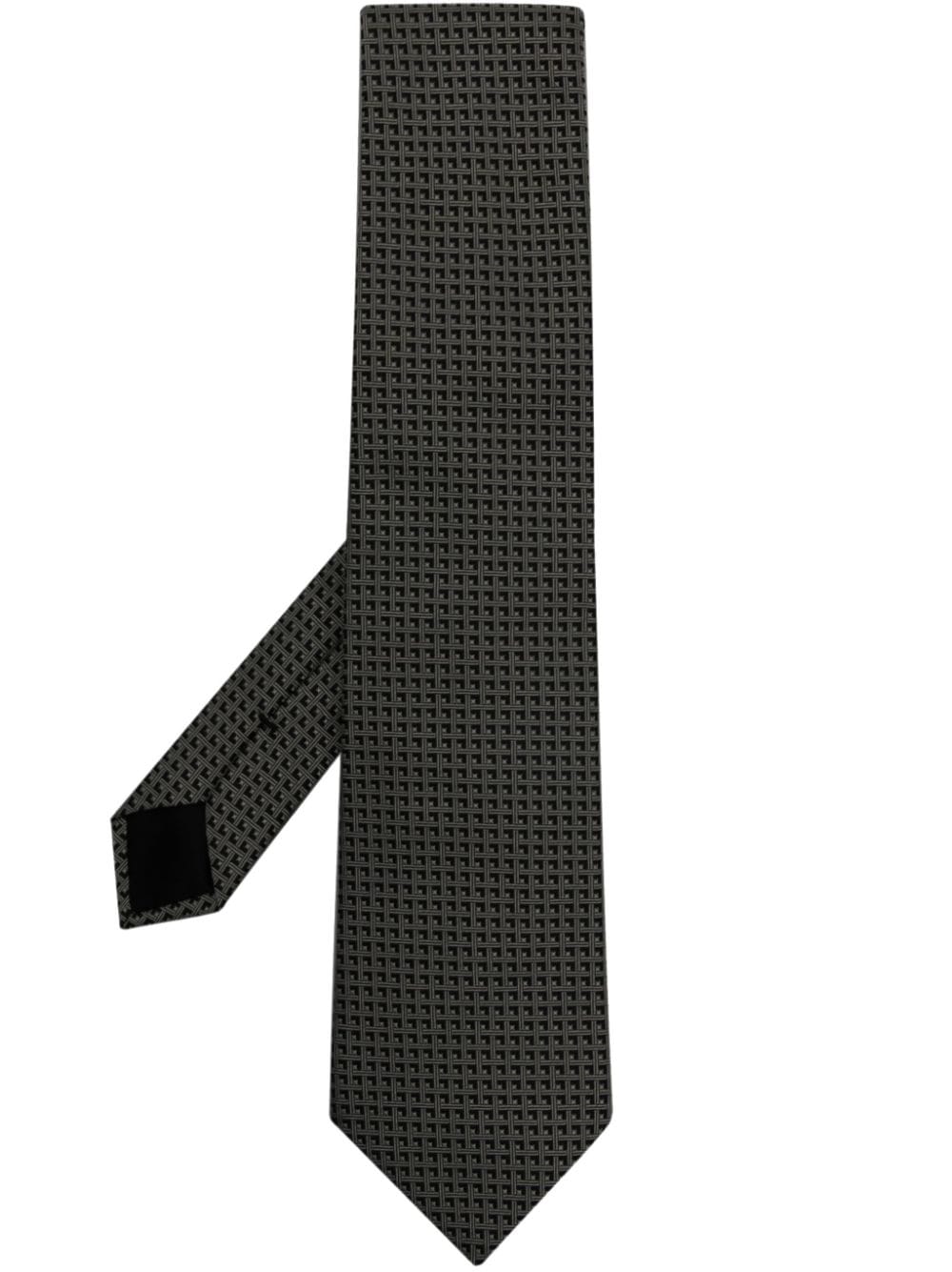 Givenchy patterned-jacquard silk tie - Black von Givenchy