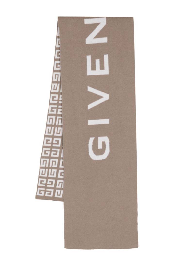 Givenchy reversible logo-intarsia scarf - Brown von Givenchy