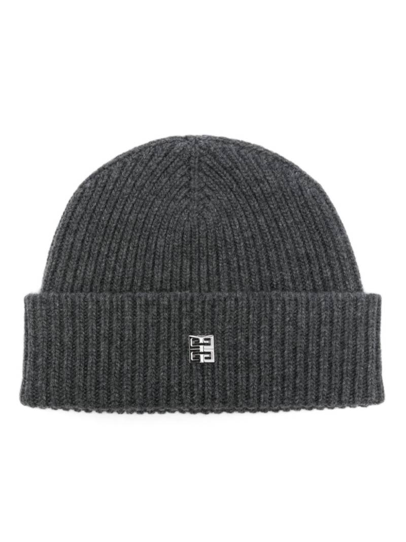 Givenchy ribbed-knit beanie hat - Grey von Givenchy