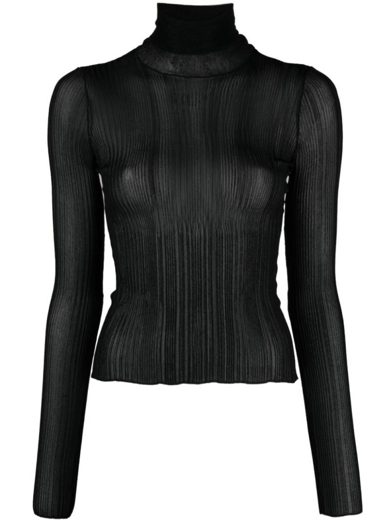 Givenchy semi-sheer mock-neck top - Black von Givenchy