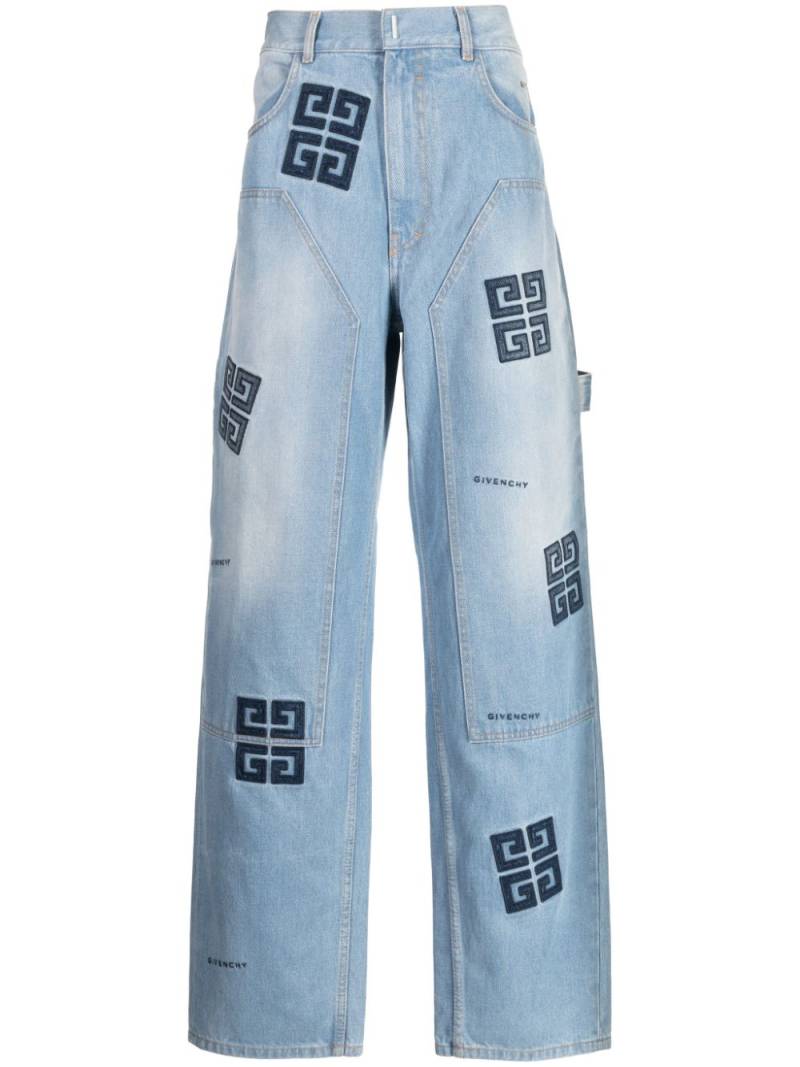 Givenchy signature 4G-motif high-waisted jeans - Blue von Givenchy