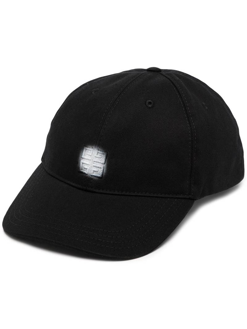 Givenchy sprayed logo-embroidered cotton cap - Black von Givenchy